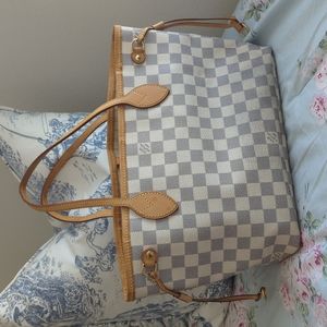 SOLD ❤️ Louis Vuitton Damier Azur Neverfull PM AUTHENTIC Tote Bag Purse